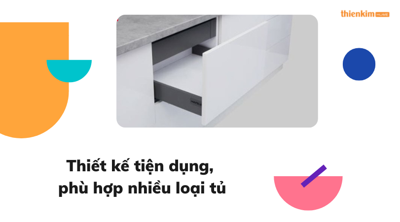 Ray hộp Hafele Alto-S H80mm giảm chấn màu xám 552.49.316 thiết kế hiện đại